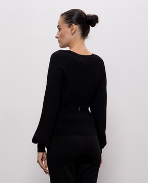 Twinset Black jumper with belt 262TT3451