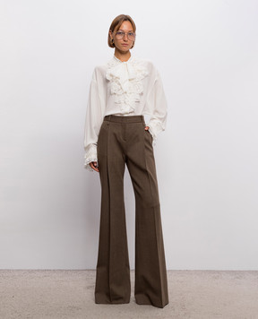 Ermanno Scervino Ivory silk blouse with ruffles D492K360APVKX