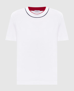 Brunello Cucinelli White T-shirt with contrast trim M0T81VT500