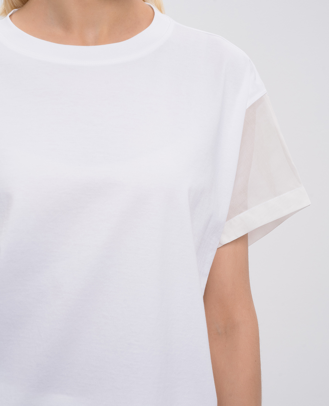 White straight-cut T-shirt Brunello Cucinelli 5