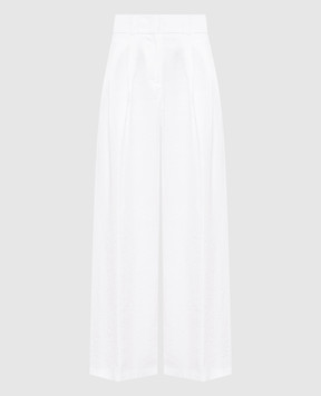 Peserico White palazzos with linen P0406305435