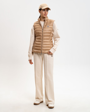 Moncler Beige down vest with patch L10931A00087597YF