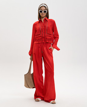 Ermanno Scervino Red blouse with lace D482K338APEMY