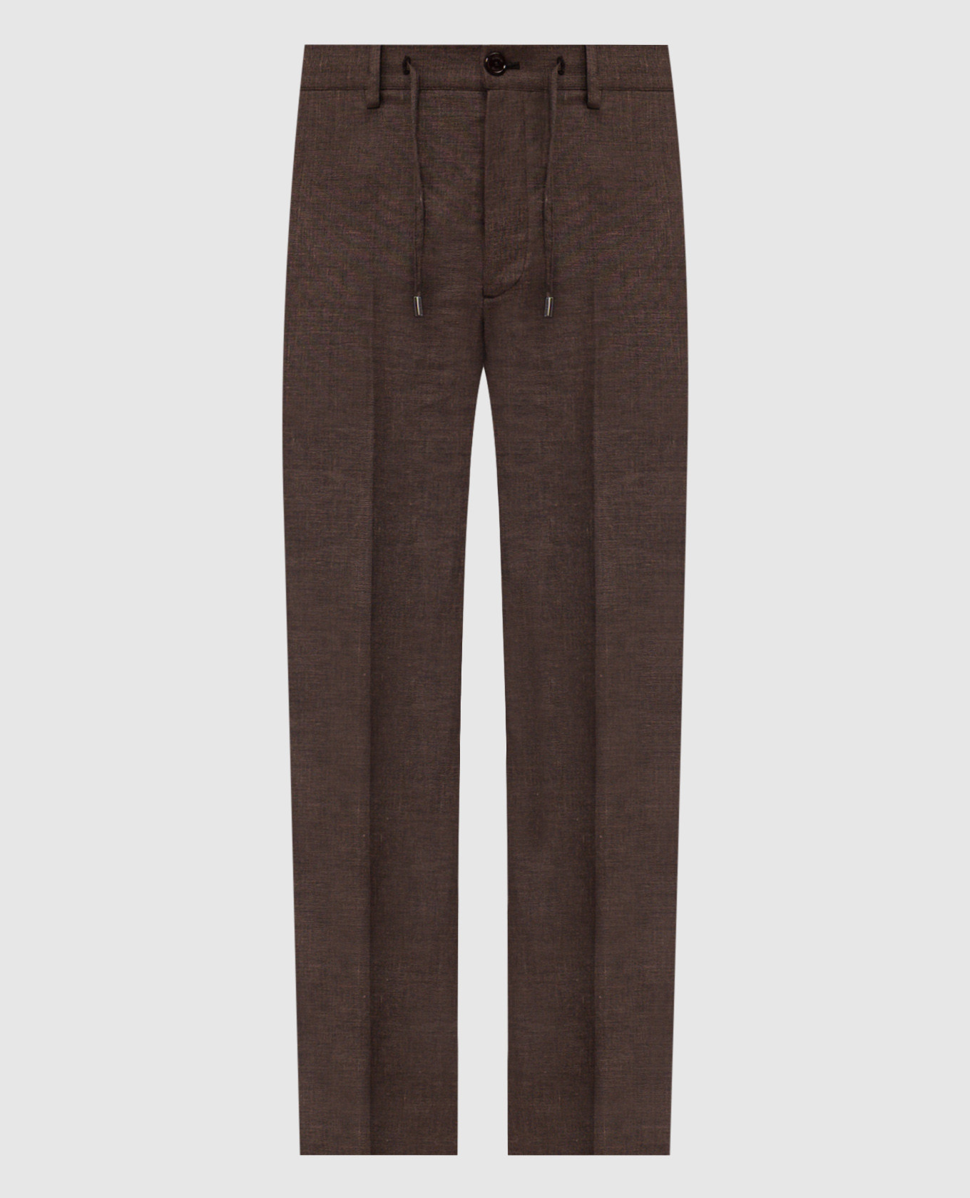 Brown linen, wool and silk trousers