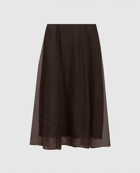 Brunello Cucinelli Brown silk skirt MF940G3877