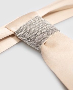 Peserico Beige tie with monil chain E3330506638