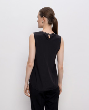 Peserico Black silk top A08893D07325