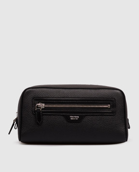 Tom Ford Black leather toiletry bag with logo print Y0356LCL213S