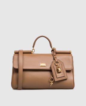 Dolce&Gabbana My Sicily brown leather satchel bag BB7782B7321