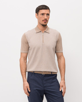 Bertolo Cashmere Brown silk polo shirt 902330002421