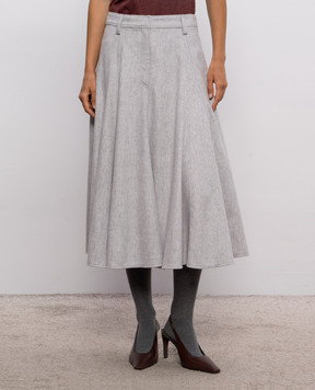 Brunello Cucinelli Gray wool skirt MP549G4076