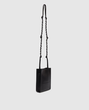 Jil Sander Black Tangle leather bag with logo J07WG0001P4841