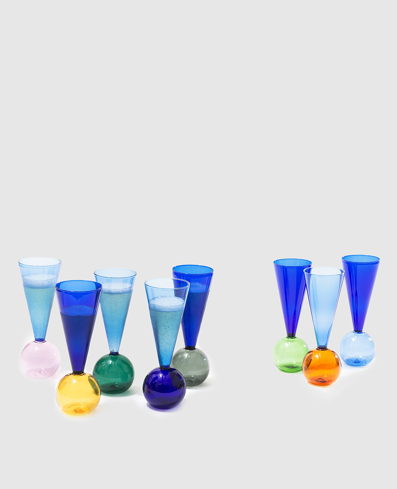 

Set of 8 Bubbles Celebration Champagne Glasses L`atelier du vin, Blue