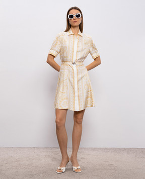 Versace White silk dress with Barocco Jacquard print 10210091A15215