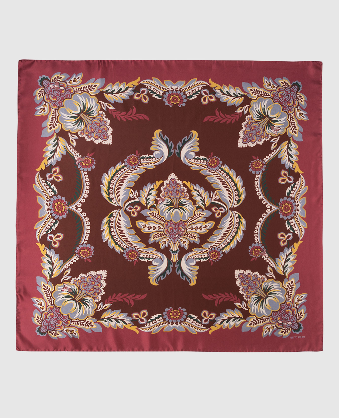 

Brown silk scarf with floral print Etro
