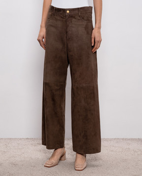 Max Mara Brown suede pants FULMINE SMMFULMINE