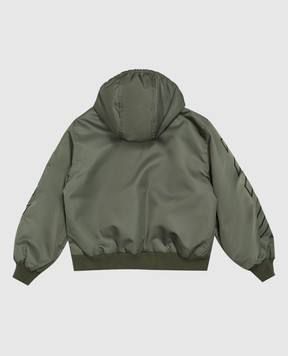 Off-White Children's green jacket with logo print 44BEH005F26F001