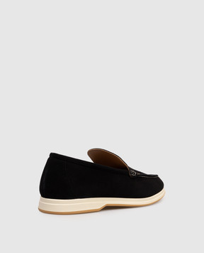 Enrico Mandelli Black suede loafers 0YACHT7415
