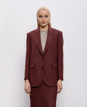 Brunello Cucinelli Burgundy jacket with linen MH1267291