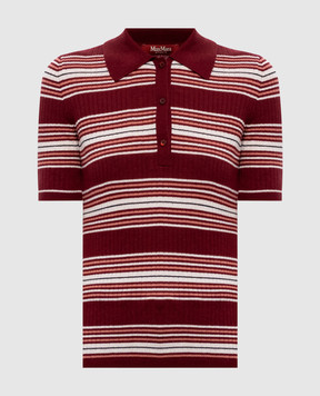 Max Mara TALLERO burgundy striped silk and wool top MSTTALLERO