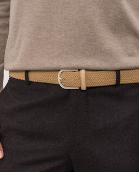 Canali Beige braided belt KC0053650C