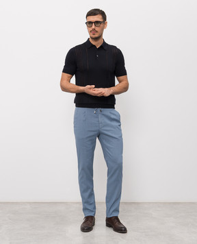 Enrico Mandelli Blue linen pants GYM02B5654983