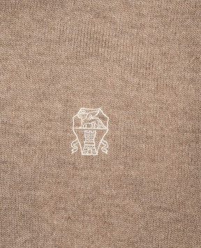 Brunello Cucinelli Children's beige cashmere cardigan B22M10026B