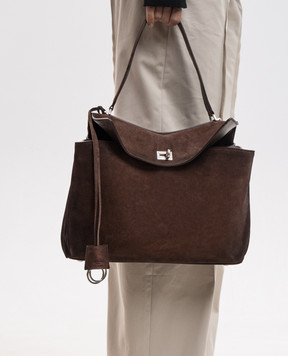Balenciaga Brown suede Rodeo bag 7897722AB4G