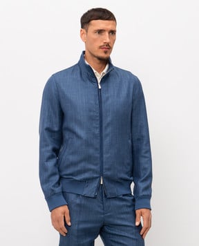 Enrico Mandelli Blue wool, silk and linen jacket 3T501A5315