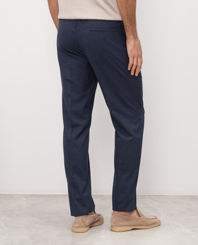 Bertolo Cashmere New Elton blue wool trousers 3332751