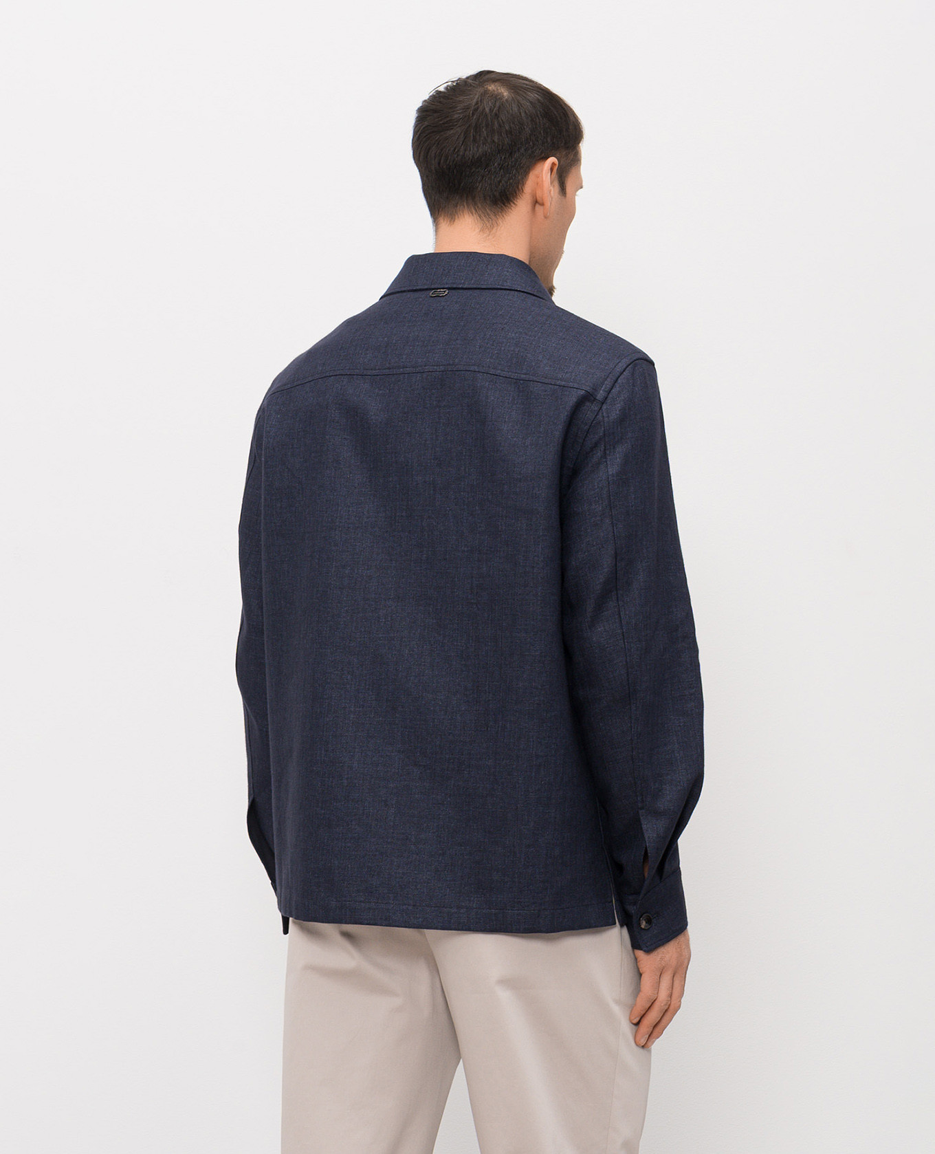 

Blue linen shirt-style jacket Agnona