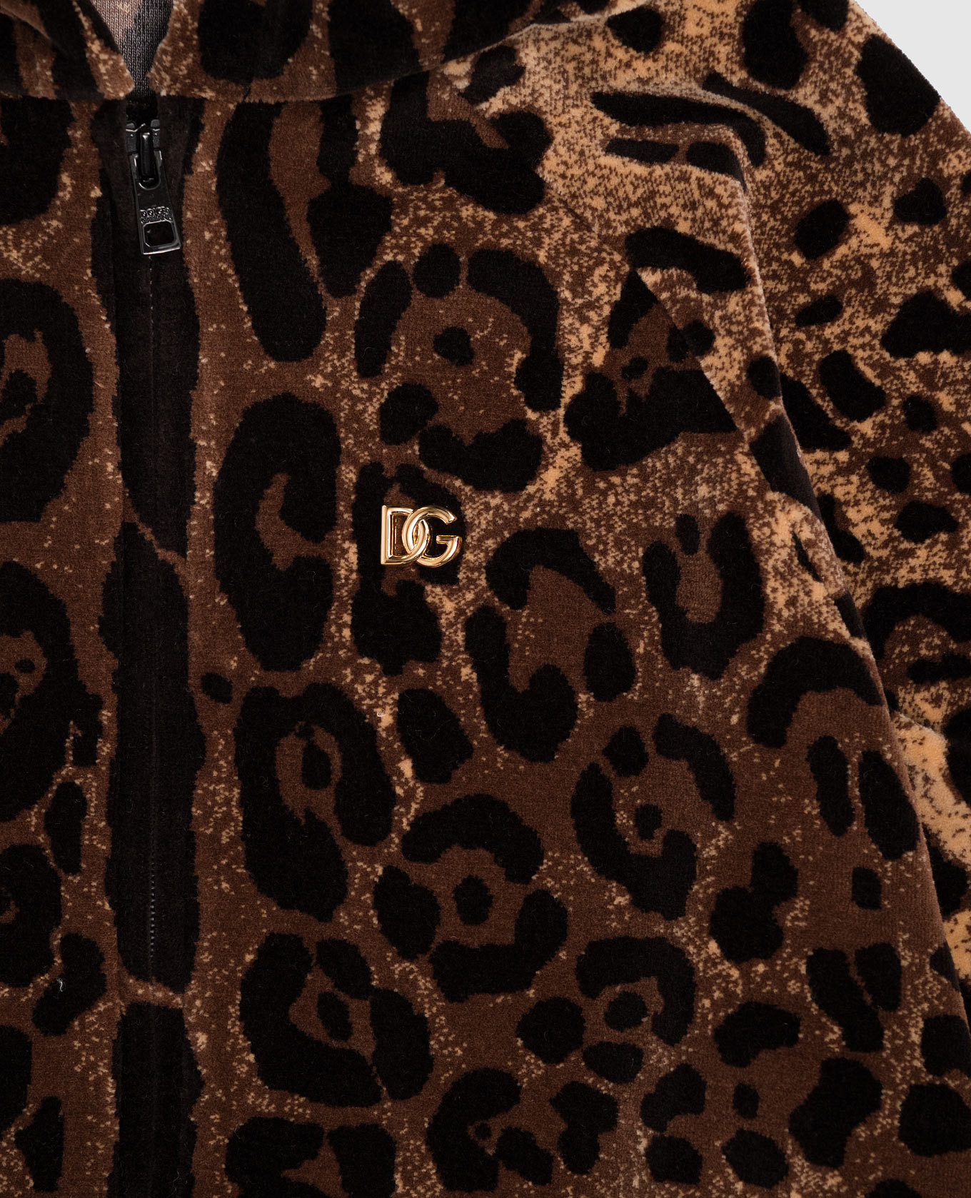 

Children's brown velour sports jacket with animal print Dolce&Gabbana
