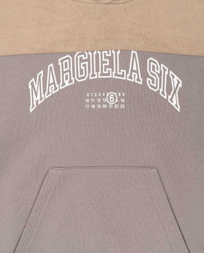 Maison Margiela MM6 Children's gray hoodie with logo print M60976MM04H
