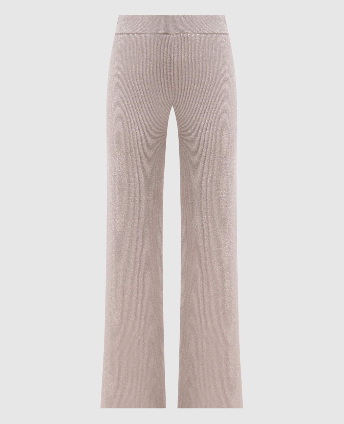Beige wool pants with lurex