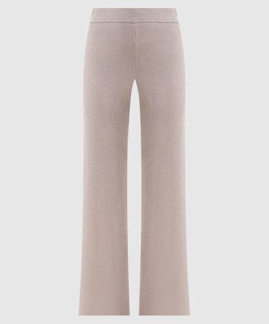 Beige wool pants with lurex