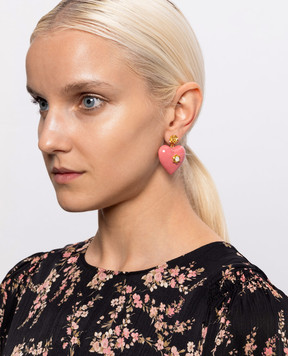 CelesteG Pink heart-shaped earrings 635