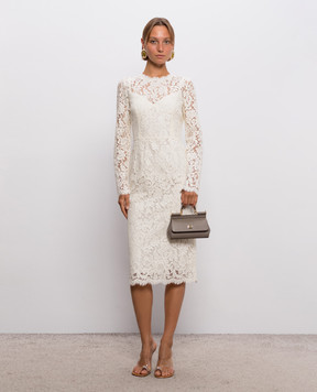 Dolce&Gabbana Ivory lace sheath dress F6M0DTHLMTB