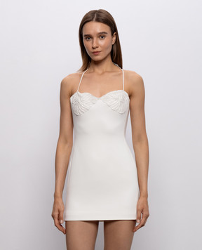 David Koma Ivory mini dress with embroidery SS26DK59D