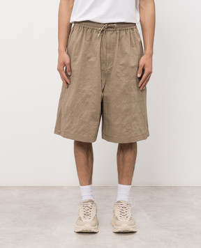 Juun.j Beige shorts with geometric stitching JC6525P51A