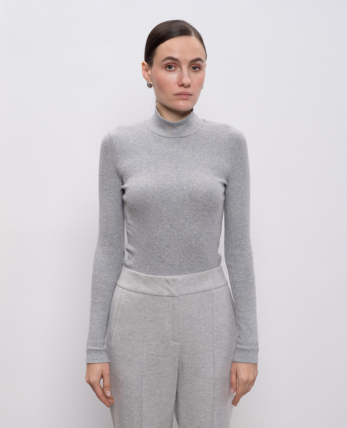 

Grey ribbed golf Peserico