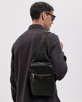 Santoni Black leather sling bag UIBBA2869BSAITB