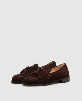 Twinset Brown suede loafers with tassels 262TCP166