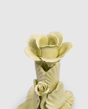 Bitossi Home Green ceramic candlestick with flowers EMP00417