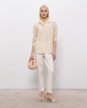 Peserico Beige silk shirt with monil chain S0600308372