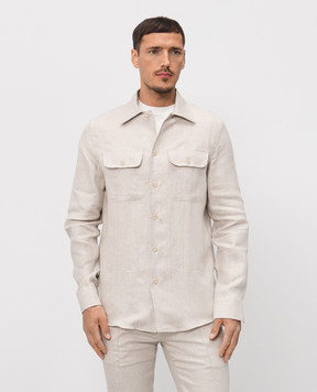 Doriani Cashmere Beige linen shirt DOSLIDR4226950210