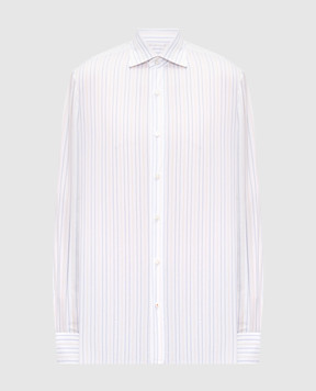 ISAIA White striped cotton shirt IM10TCC9990