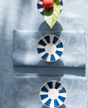 Le Jacquard Fraincais Tivoli blue linen napkin 31305