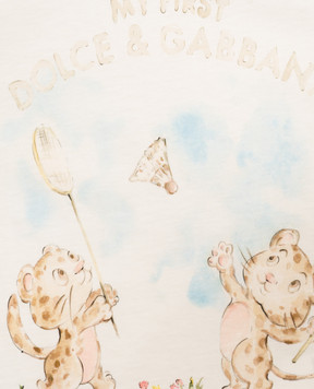 Dolce&Gabbana Children's ivory T-shirt with print L1JTEYG7P8K