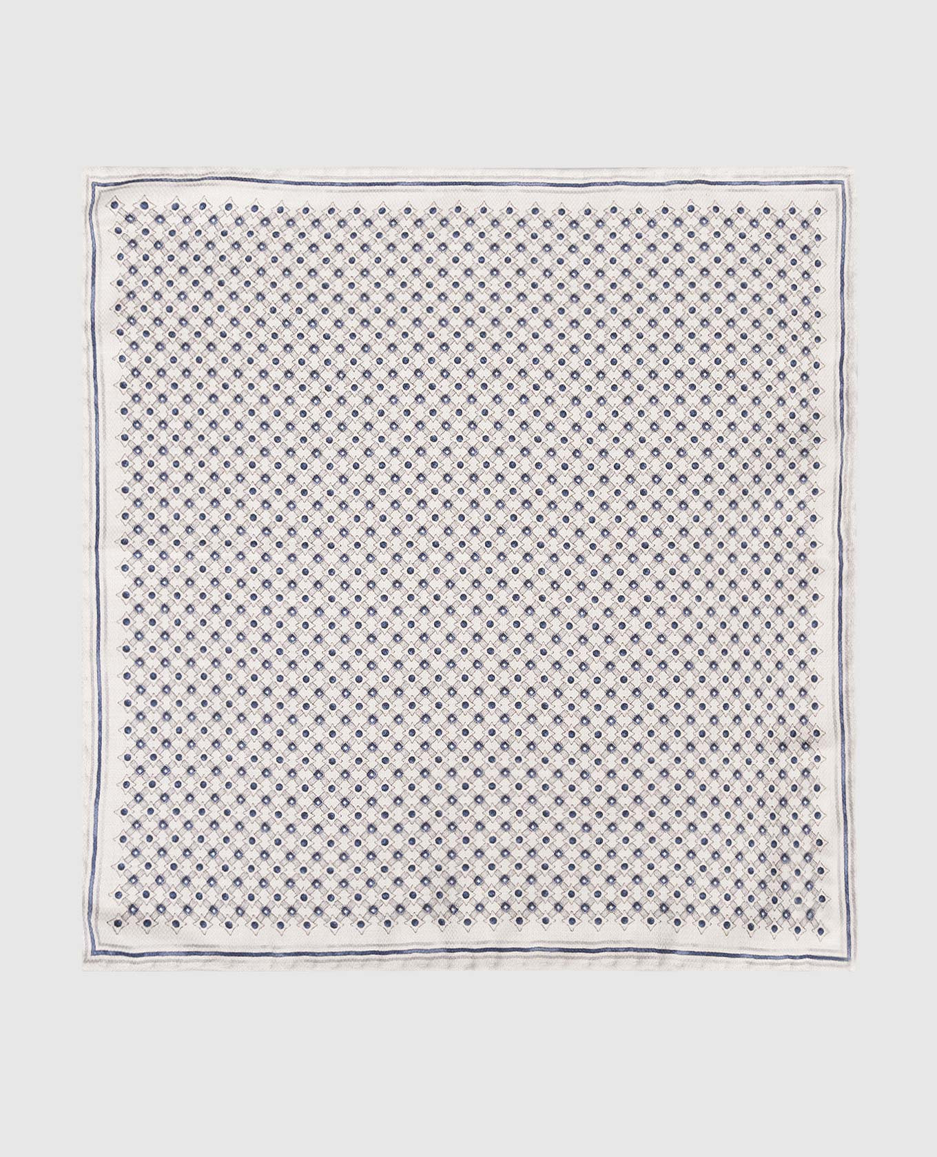Gray double-sided printed silk pachet scarf