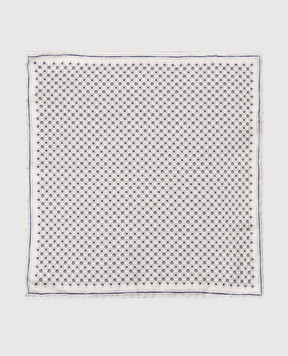 Brunello Cucinelli Gray double-sided printed silk pachet scarf MX8660091